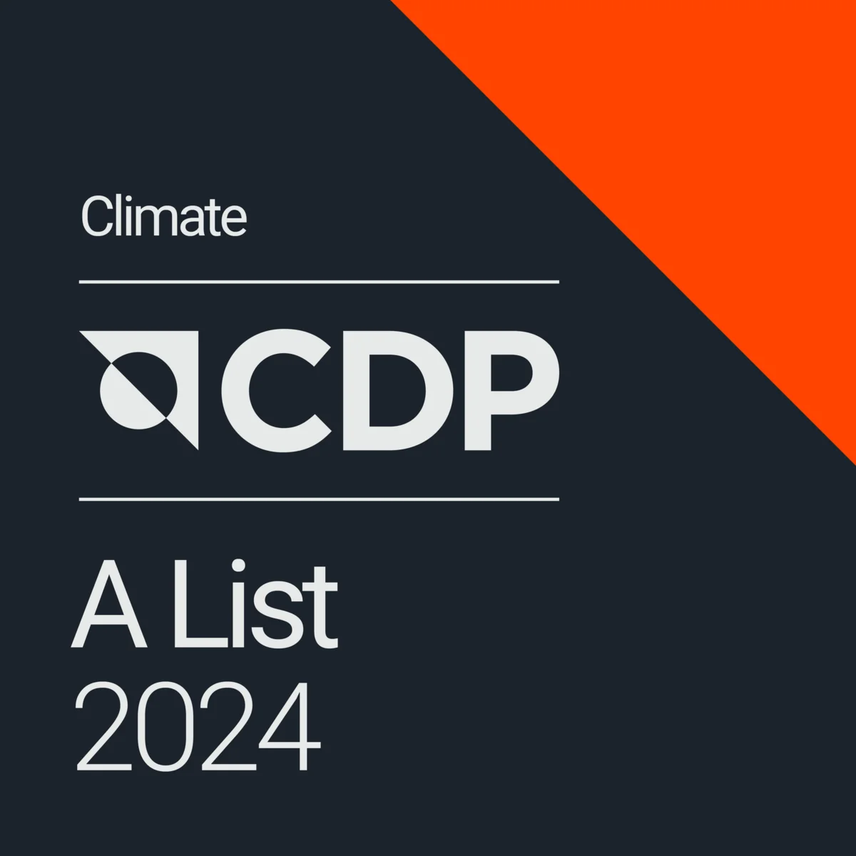 CDP2024「気候変動」で「Aリスト」に選定